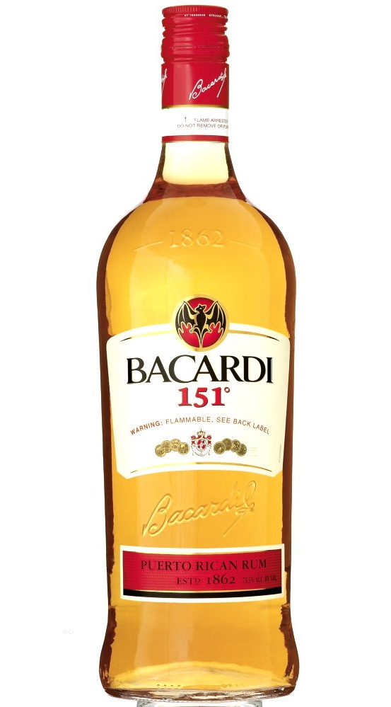  Bacardi 151 - strongest alcohol