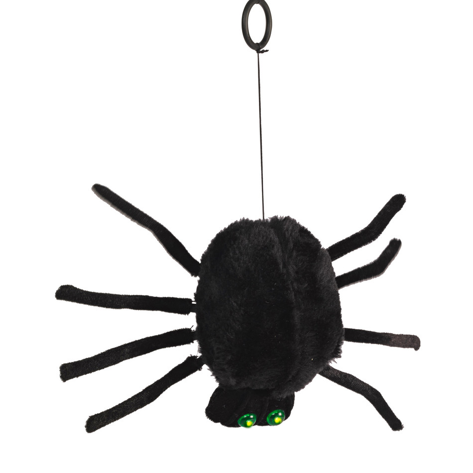 dropping-furry-spider-with-green-led-eyes