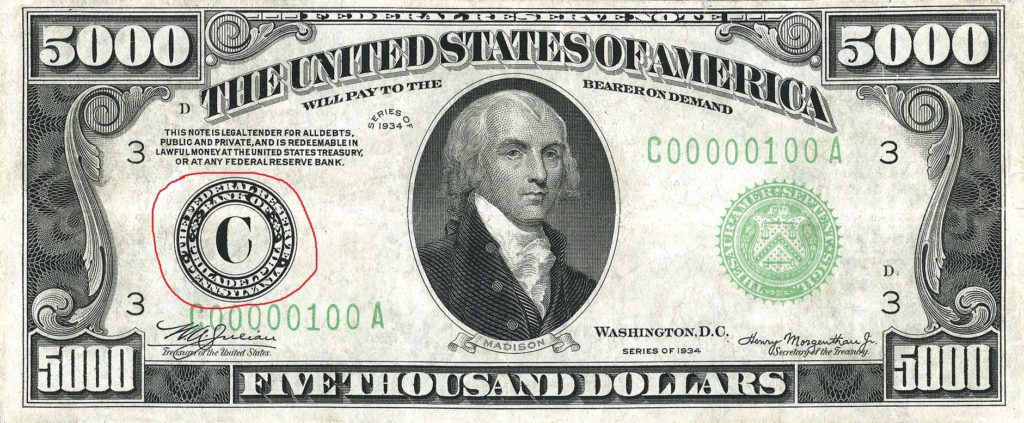 Letter in the Dollar Bill